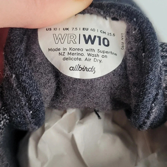 Allbirds Dark Gray Merino Wool Runners Tuke Jo shoes size 10 - Picture 8 of 9
